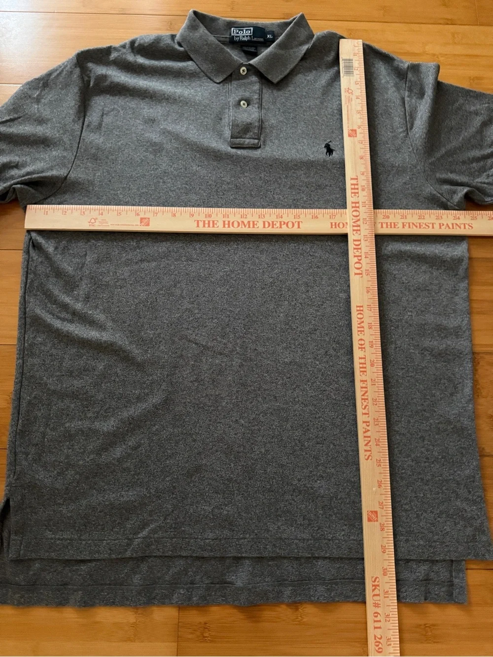 Polo Ralph Lauren Men's Size XL Gray Short Sleeve Polo Classic Fit Cotton